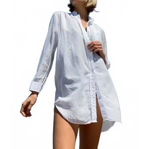 NEW CALI DREAMING lido shirt dress in pure white